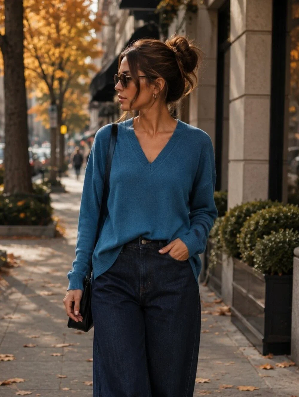Men's Teal V-Neck Sweater